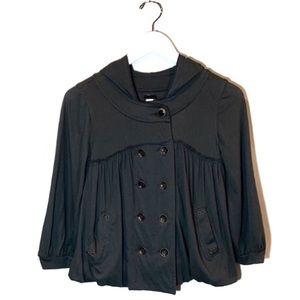 Free People Cropped Military Jacket Dark Grey